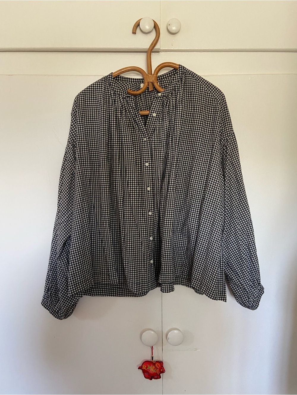 Doen Jane Blouse Top Gingham M